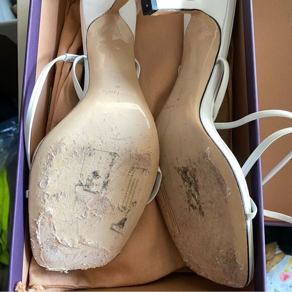 Studio Amelia Crossfront 70 Heels shoes white strappy wedding party Revolve 9 - Picture 13 of 16